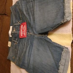 Womens Denim Mid Rise Bermuda Shorts